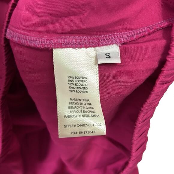 Cloth & Stone Lux Satin Banded Blouse, Pink, Women’s S - Picture 3 of 7